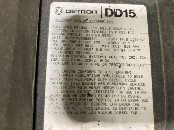 2019 Detroit DD15 Engine Assembly, 505HP - Used - Image 2