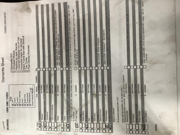 1998 GMC C6500 Parts Unit: Truck Dsl Sa - Image 5