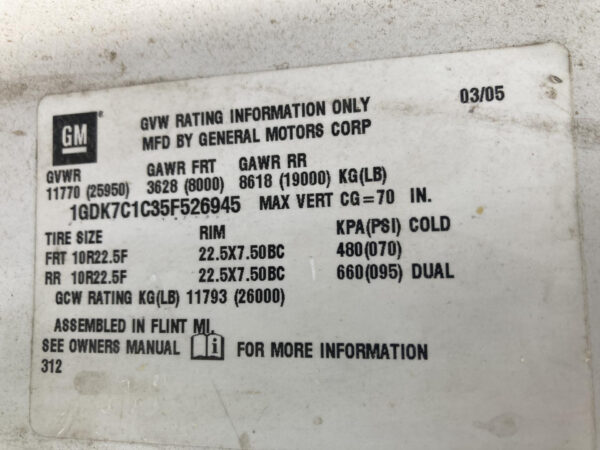 2005 GMC C7500 Parts Unit: Truck Dsl Sa - Image 8