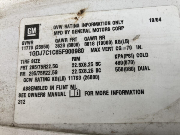 2005 GMC C7500 Parts Unit: Truck Dsl Sa - Image 8