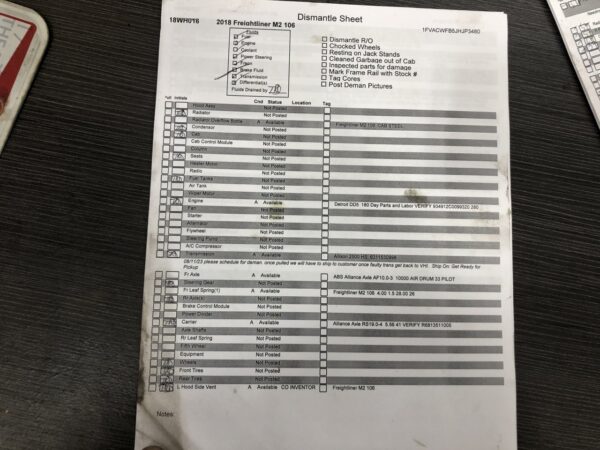 2018 Freightliner M2 106 Parts Unit: Truck Dsl Sa - Image 3